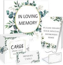 Memorial Memory Table Sign with Flowers for a Celebration of Life